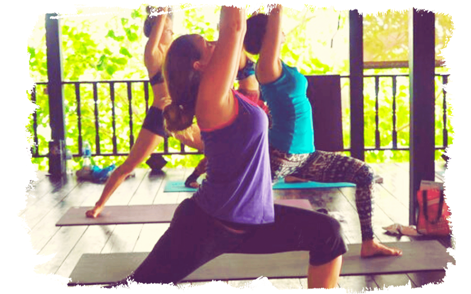 retreat women doing yoga