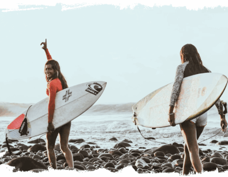 surfers in playa el tunco